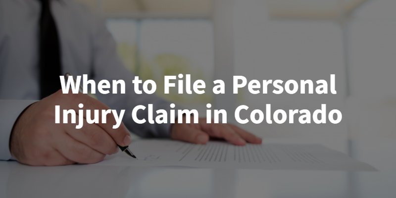 Banner that says wen to file a personal injury claim in Colorado